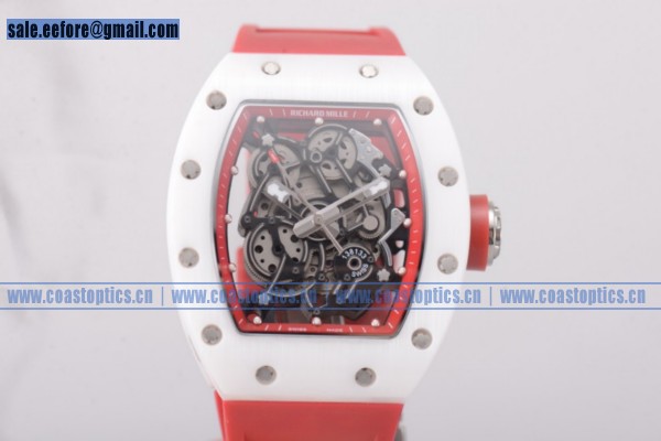Richard Mille RM 055 Best Replica Watch Steel Skeleton Red Rubber